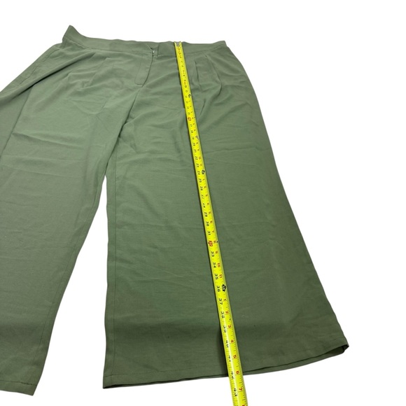 Cider l NWT Olive Pleated Wide Leg Trousers 4X - Picture 4 of 8
